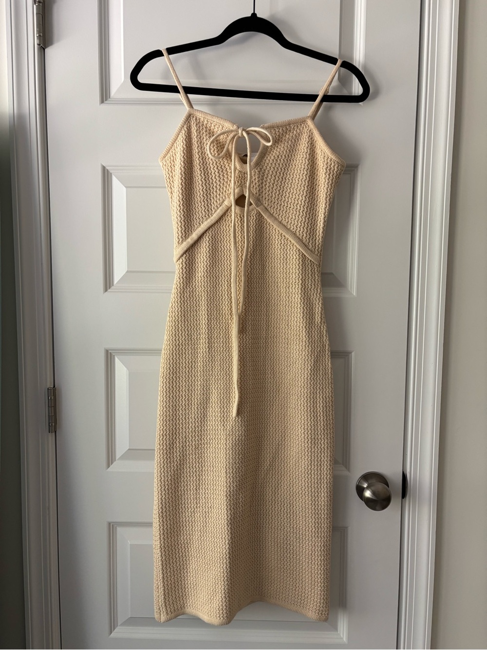 House of Harlow 1960 Cream Knit Midi Tie- Front Dress Size XS